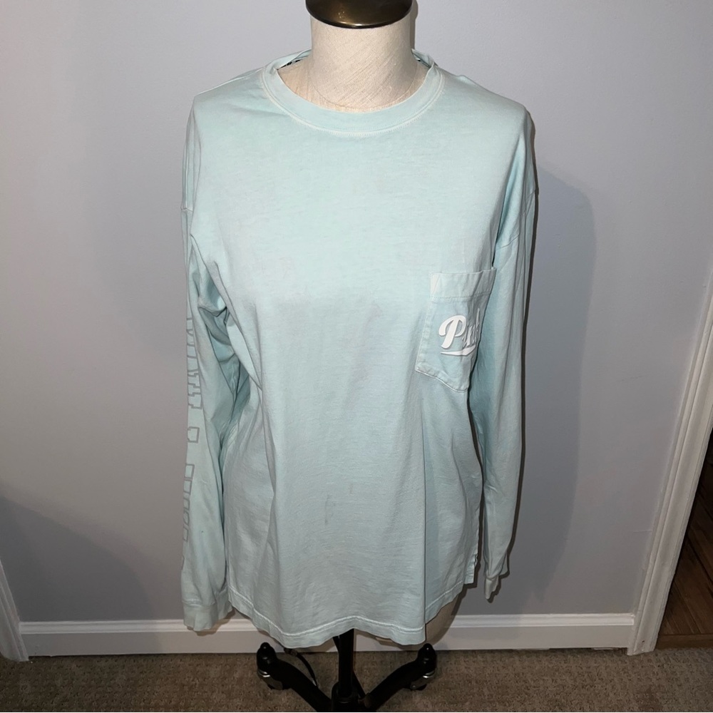 Victoria’s Secret PINK Long Sleeve Top Size Small Blue